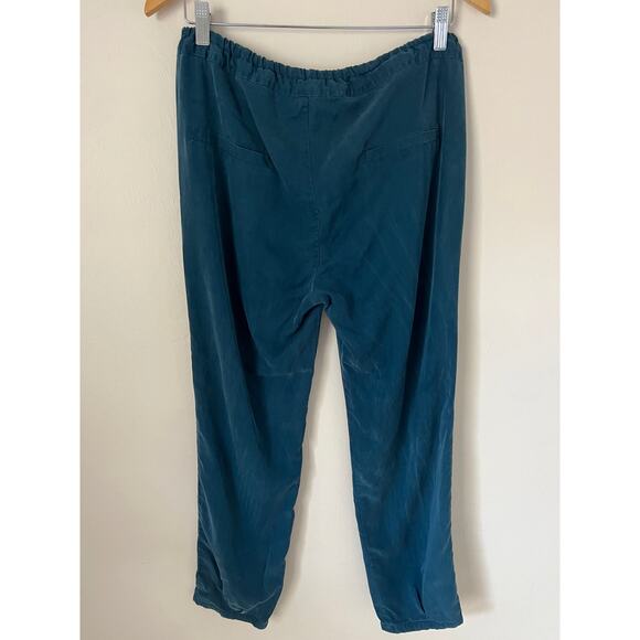 Elk 100% Tencel Drawstring Relaxed Pants Teal Blue Size XS - Picture 3 of 6